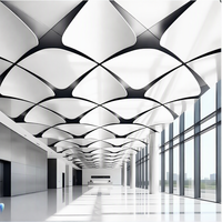 Panneaux en aluminium sur mesure, résistants au feu, pour hôtels de luxe, halls d'entreprises, plafonds modernes 3D, décoration intérieure commerciale