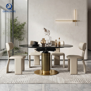 <span class=keywords><strong>Tavolo</strong></span> da Pranzo Rotondo Estensibile OEM per Interni con Sedie, <span class=keywords><strong>Tavolo</strong></span> Ovale Circolare Regolabile - Product Image 4
