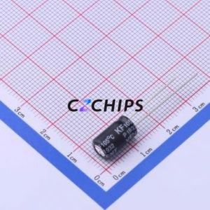 Condensateur électrolytique en aluminium à montage traversant KF221M025E110A, composant à montage traversant THT, D6.3xL11mm 220uF 20% 25V 2.5mm - Product Image 2