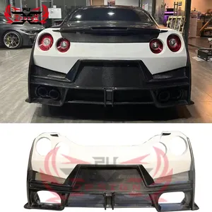 Bumper belakang Body mobil setengah serat karbon grosir untuk Nissan GTR R35 upgrade 2024 gaya Nismo