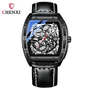 CHENXI 8265 Richard Miller Type Men's Quartz Watch Leather Waterproof Sport Fashion Men Square Luxury Wristwatches