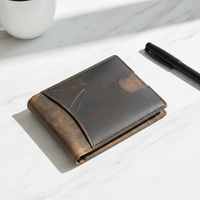 Dompet Kulit Sapi Asli Pria Modern Mewah Berkualitas Tinggi dengan Fitur RFID dan Penjepit Uang, Harga Pabrik
