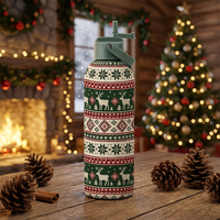 Cadeaux d'Halloween, de Noël et de Thanksgiving, vente en gros personnalisée, bouteille d'eau sport en acier inoxydable à double paroi de 500 ml avec logo personnalisé