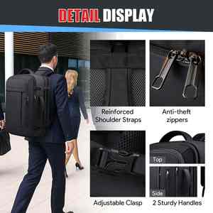 Extra Large Travel Laptop <b>Backpack</b> RFID Blocking TSA Design Waterproof Multifunction Pockets for Travel Essentials Organization - Product Image 6