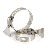 En stock : Colliers de serrage à vis sans fin en acier inoxydable à poignée papillon pour l'irrigation des jardins et le fixation de tuyaux