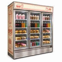 Congélateur vertical professionnel 800L en acier inoxydable, sans givre, pour boissons, avec serrure de porte, 2,8°C