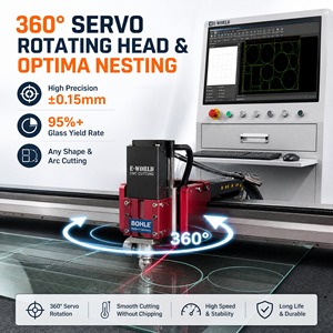 CNCL-5133 Linea di Taglio Automatica CNC per <span class=keywords><strong>Vetro</strong></span> di Grandi Dimensioni 5100x3300mm, Tavolo da Taglio Jumbo con Caricatore Automatico e Unità di Spezzatura - Product Image 3