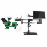 Microscopio Estéreo Trinocular HD RELIFE RL-M5T-STL2 con Zoom Continuo de 7-50X para Reparación de Teléfonos Móviles, Herramientas de Microscopio para Soldadura de PCB