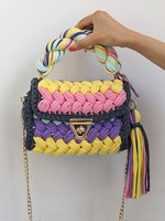 Kit de sacs DIY tendance et durables pour tricot et crochet, avec toile en maille pour point d'iguile, pour la confection de sacs faits main et le artisanat avec fil acrylique