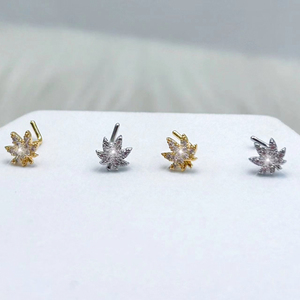316L Surgical Steel <strong>Nose</strong> <strong>Rings</strong> Maple Leaf Piercing Body Jewelry <strong>Nose</strong> Studs <strong>for</strong> <strong>Women</strong> - Product Image 6