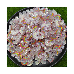 Cabochons Kawaii en résine brillante arc-en-ciel à dos plat pour les centres d'arc à cheveux bricolage artisanat breloques de remplissage <span class=keywords><strong>Slime</strong></span> - Product Image 3
