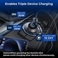 Mini 3 1 Kabel Tampilan Digital Tahan Air Pengisi Daya Mobil USB-A/USB-C Konduktor 18AWG KYD88 untuk Peralatan Starlink