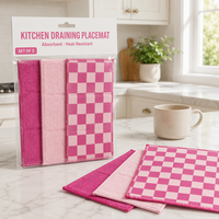 Tapis de séchage de cuisine antidérapant et absorbant, en microfibre matelassée, séchage rapide, résistant à la chaleur, pour la table