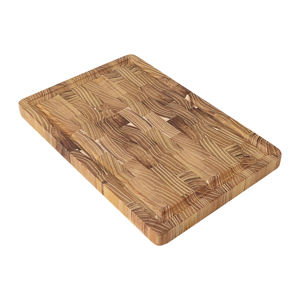<span class=keywords><strong>Planche</strong></span> à découper rectangulaire haut de gamme personnalisée en teck massif avec rainures pour les jus, idéale pour la charcuterie, la viande et les fruits - Product Image 1