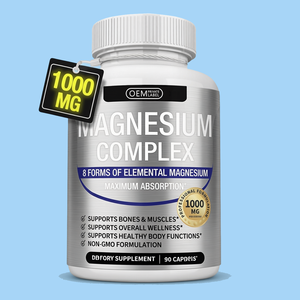 Suplemento Premium de 8 Formas de Magnesio Elemental 1000mg, Cápsulas de Lactato de Calcio, Hierro y Magnesio para la Salud - Product Image 1