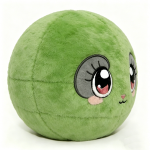 Peluche Personalizado con Ojos Grandes Bordados, Adorable Peluche Suave, Linda Pelota de Peluche Redonda Verde - Product Image 2