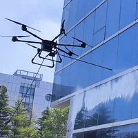 Dron de Limpieza Industrial para Lavado de Ventanas y Fachadas de Edificios Altos, Larga Duración, Sistema de Alta Seguridad y Vuelo Estable