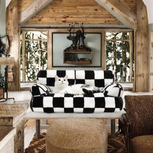 Medium Large Small Animal <b>Pet</b> Bed Removable Cover Deluxe Washable <b>Sofa</b> Lair Mat Soft Cozy Warm Scratch Wear Fashion Cloth Carton - Product Image 3