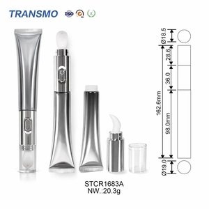 Eco-Conscious Recycle-Friendly <b>Lip</b> Paste Dispensing Tube Built-In Metal Applicator Tip Soft Plastic Cosmetic Hose - Product Image 5