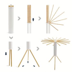 Nouveau Séchoir à <span class=keywords><strong>Linge</strong></span> Compact en <span class=keywords><strong>Bois</strong></span> Multi-Pôles Type Pieuvre pour Intérieur et Extérieur - Product Image 4