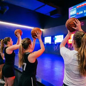 Paniers de basket-ball actifs d'intérieur avec structure en métal et plastique pour le jeu éducatif dans les centres commerciaux, parcs de trampolines et jeux interactifs - Product Image 3