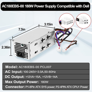 180W adaptateur pièces d'ordinateur portable pour Dell AC180EBS-00 NC77H F3J97 T695J 180W alimentation Inspiron 3910 <span class=keywords><strong>Vostro</strong></span> <span class=keywords><strong>3020</strong></span> - Product Image 6