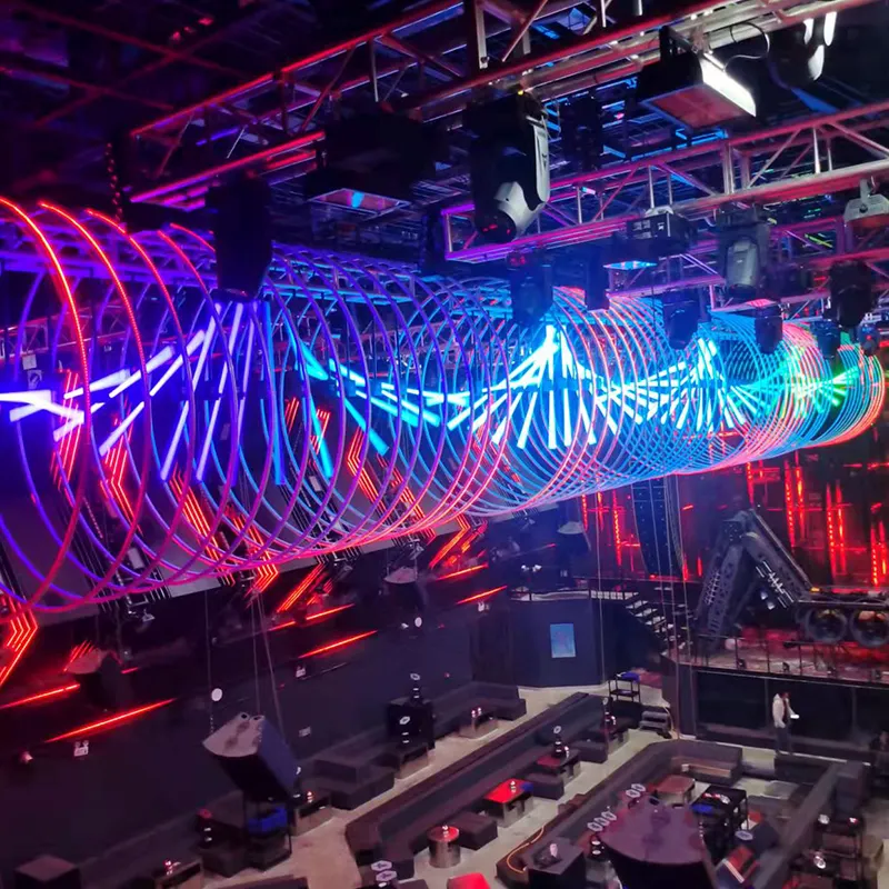 Tubo de luz de colores para Club nocturno, luz RGB de rotación de 360 grados, control DMX, I.2M, para decoración de espectáculos y escenarios
