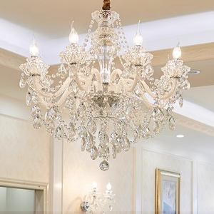 Candelabro LED de cristal de diseño contemporáneo para bodas, hoteles o villas con base de bombilla E12, velas incluidas - Product Image 6