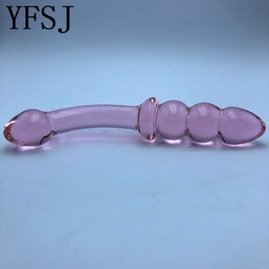 Borosilikatglas Dildo Penis Prostata- & SPOT-Massagegerät für Frauen Umweltfreundliches Rosa Sexspielzeug - Product Image 3