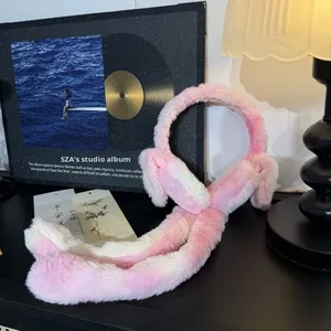 リンダぬいぐるみショートウォーム厚手イヤーマフ、ネットセレブ風学生可愛いウサギ耳ウォーマー、女性大人用冬用耳当て - Product Image 6