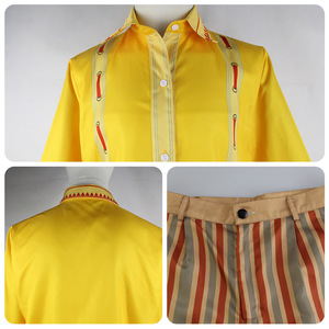 Ensemble de costumes de cosplay Felix pour hommes, chemise jaune, pantalon rayé, Costume de scène d'halloween, jeu de rôle Anime - Product Image 3