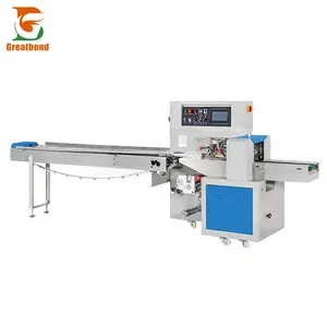 Model 250 Wholesale Auto Feeding Horizontal Pillow Type Flow Express Delivery Small Bread Sugar Vegetables Fruit Packing Machine