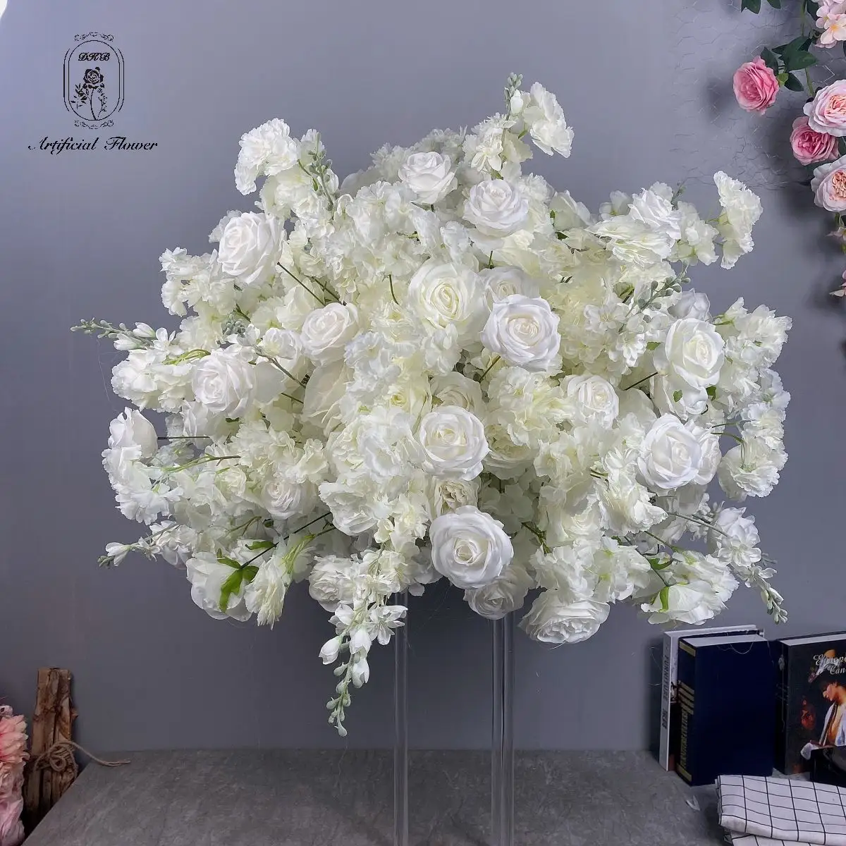 DKB 2024 toptan güzel ve renkli ipek çiçek topları uygun fiyat ile düğün hazırlık düğün dekorasyon için