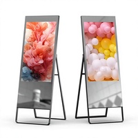 Écran LED d'intérieur 43 pouces 4K avec WiFi USB, miroir mobile autonome pour affichage publicitaire dans les centres commerciaux