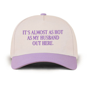 Nuovo Stile Cappello da Baseball da Donna a 5 Pannelli in Cotone Bicolore con Ricamo 'AS MY HUSBAND OUT HERE' Cappelli Trucker alla Moda - Product Image 6