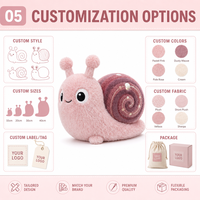 Peluche Escargot Rose Personnalisée Direct Usine, en Coton PP Ultra Doux, Anti-Stress, Idéale Anniversaire, OEM/ODM pour Marques à Marque Blanche