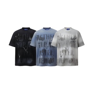 Nouvelle collection été 2026 : Short en coton épais style streetwear américain rétro, coupe ample, respirant, anti-humidité, avec lettres graffiti vieillies - Product Image 1