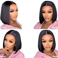 Perruques Courtes Bob 13*4 à Raie Latérale en Cheveux Humains 100% Naturels, Dentelle HD, Styles Brésiliens et Vietnamiens, Perruque Sans Colle, Vente en Gros