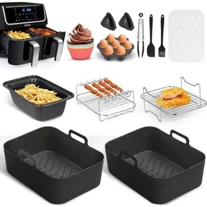 Ensemble d'<span class=keywords><strong>accessoires</strong></span> pour friteuse à <span class=keywords><strong>air</strong></span> <span class=keywords><strong>Ninja</strong></span> : revêtement en silicone réutilisable et grilles de cuisson pour <span class=keywords><strong>accessoires</strong></span> de cuisine - Product Image 1