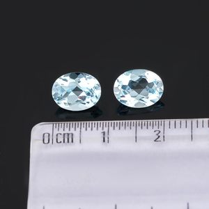 YASHEE Topaze bleue naturelle 9x7 mm, taille ovale brillante, qualité AAA, pierre précieuse pour la fabrication de bijoux - Product Image 2