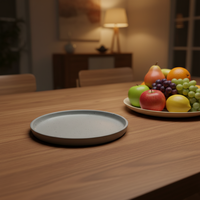 Service de table en grès élégant et luxueux |   Ensemble de 4 assiettes et bols en céramique grise |   Étanche et anti-fuite |   Compatible lave-vaisselle et four |   Accueil