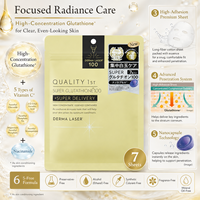 Masque facial 100 feuilles Made in Japan Qualité supérieure Derma Laser Super Glutathion 7 pièces Éclaircissant Anti-terne Vitamine C Soin des pores Citron