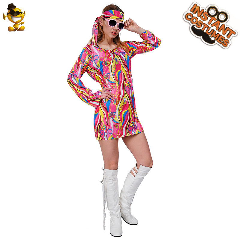 Wicked Costumes Feelin' Groovy Hippie-Kostüm Für Damen – Inkl. Oberteil, Hose, Accessoires