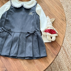 Child Star Circle Girls School Style Dress Long Sleeve Pleated Skirt Autumn Washable Baby Girl Outfit - Product Image 1