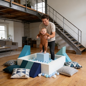 Piscine à balles pour tout-petits, ensemble de tangram carré, piscines à balles pour bébés, piscine à balles en mousse à mémoire de forme, idéale pour les filles et les garçons - Product Image 1