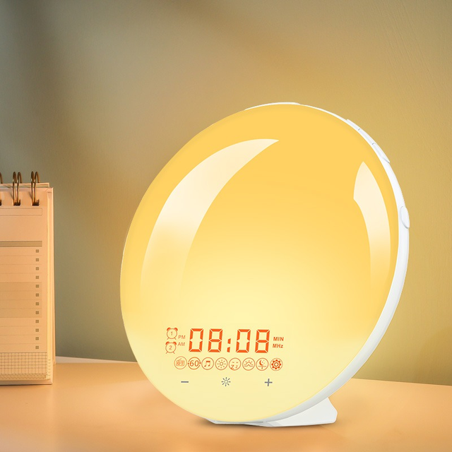 Sunrise Alarm Clock Wake up Light - Light Alarm with Sunrise/Sunset Simulation Dual Alarms 7 Colour Atmosphere Lamp