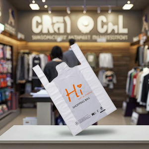 Customizable Biodegradable PE Shopping Bags for Retail & Promotions Eco-Friendly Gravure Printing Vest Bags