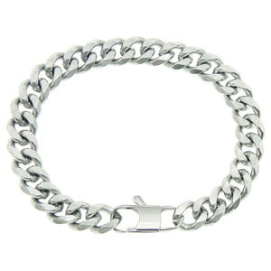 สร้อยคอไทเทเนียมเรียบง่าย สไตล์ฮิปฮอป โซ่หกเหลี่ยม ดีไซน์เท่ๆ  แบบคิวบา ขนาด 9 มม. แฟชั่นทันสมัย - Product Image 5