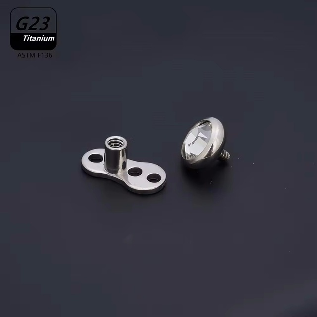 G23 Titanium 14G 16G Internally Threaded Piercing Opal Microdermal Zircon Anchor Earrings Body Jewelry