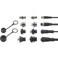 Conector M12 Impermeable de 2, 3, 4, 5, 6 y 8 Pines, Macho y Hembra, Blindado, Circular, Sobremoldeado, con Bloqueo de Rosca, Contacto de Cobre, IP67, OEM